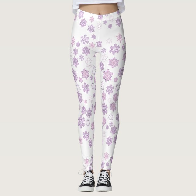 Leggings Patrones de copos de nieve (Anverso)