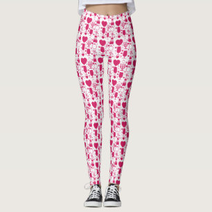 Leggings patrones de elementos día de San Valentín