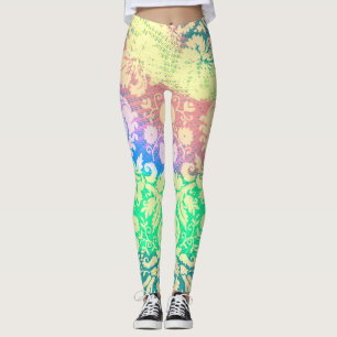 Leggings Patrones de flor Hippie Tie Dye