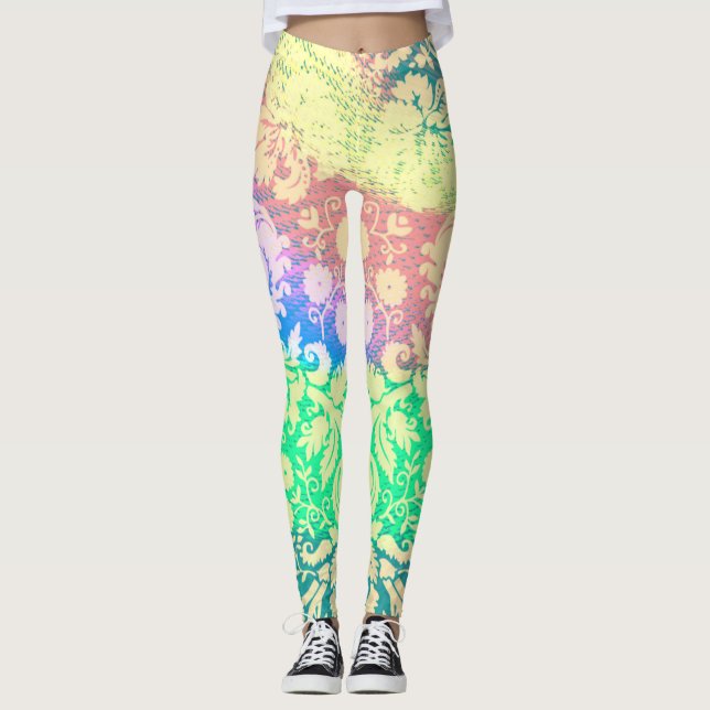 Leggings Patrones de flor Hippie Tie Dye (Anverso)