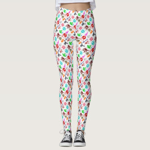 Leggings Patrones divertidos de monstruos coloridos lindos
