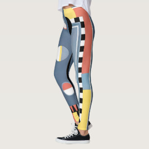Leggings Patrones geométricos de jazz Pochoir Art Déco vint