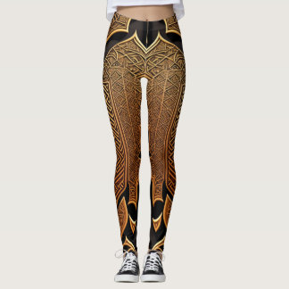 Leggings Patrones geométricos de negro y oro
