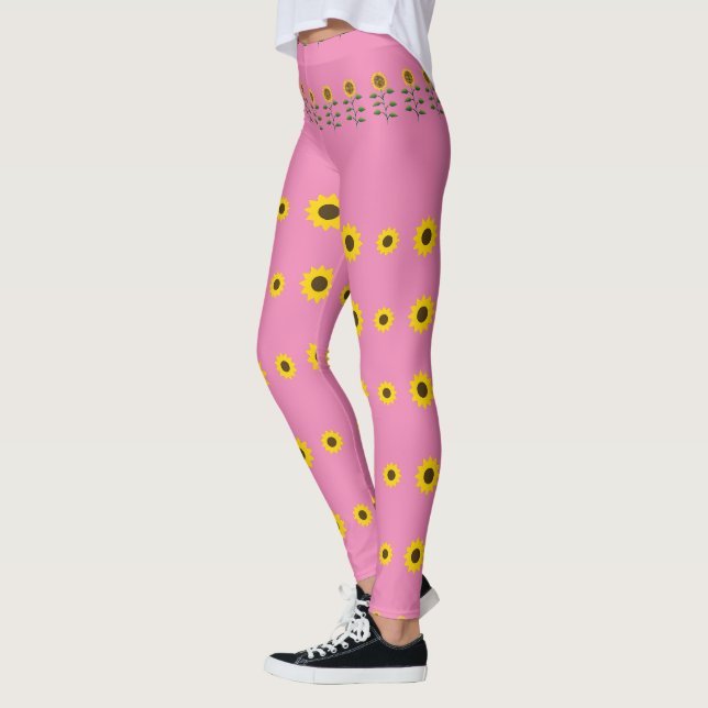 Leggings Patrones Modernos Rústicos de Girasoles (Izquierda)
