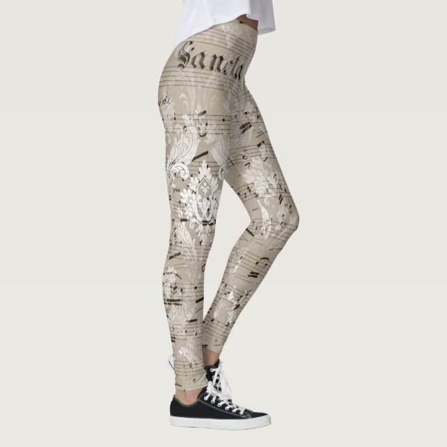 Leggings Patrones retro de una especie de ephemera mujeres  (Derecha)