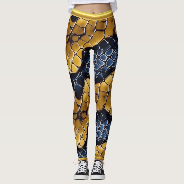 Leggings Patrones únicos de un piel de serpiente venenoso v (Anverso)