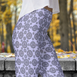 Leggings Patten tribal circular azul y negro en negrita