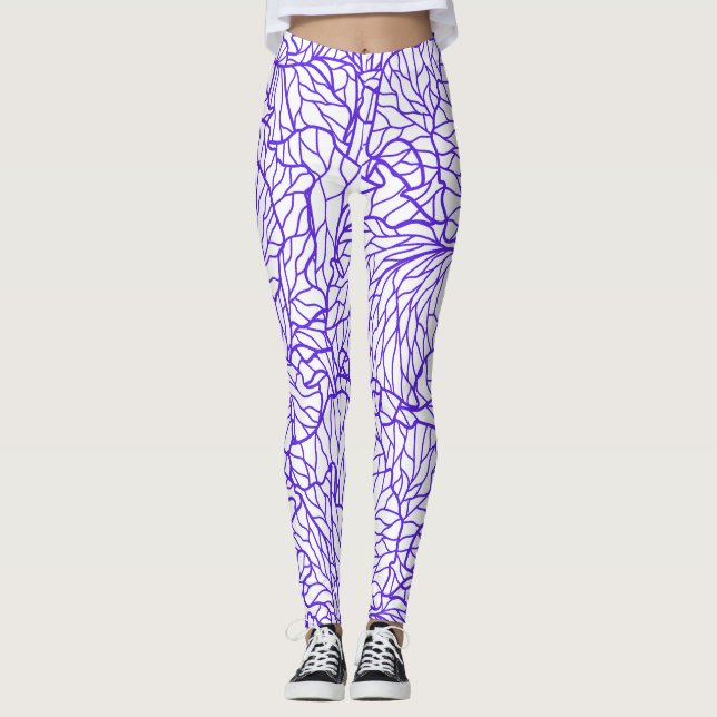 Leggings Patton de líneas moradas (Anverso)