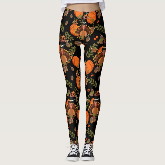 Leggings pavo de la trucha de los tanques negros (Anverso)