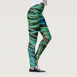 Leggings Pavo real azul púrpura verde