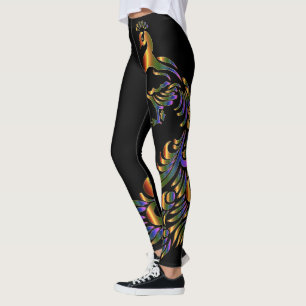 Leggings Pavo real metálico