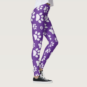 Leggings Paw morada y blancaImprimir lentes de moda pop