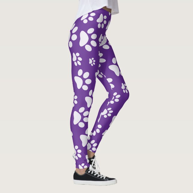 Leggings Paw morada y blancaImprimir lentes de moda pop (Derecha)