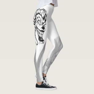 Leggings Payaso malvado con piernas de fuego grises