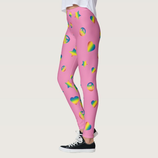 Leggings Paz y amor en el arco iris (Izquierda)