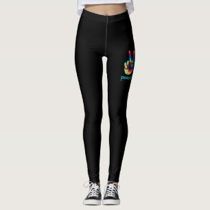 Leggings Peace Love Cruising Ship Floating Ocean Tie Dye