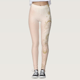 Leggings Peach Celestial Pinky Con Leyendas Temáticas De La