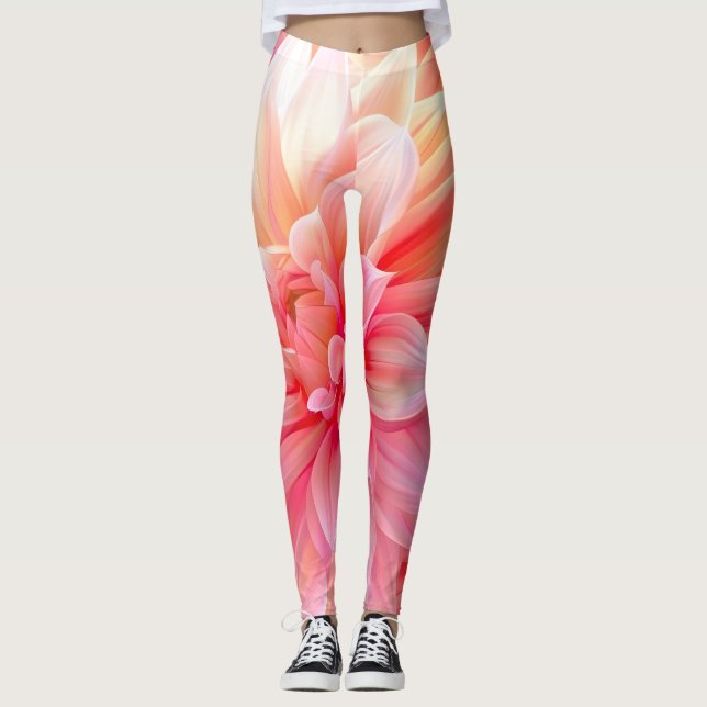 Leggings Peach Rubor Dahlia Blossom (Anverso)