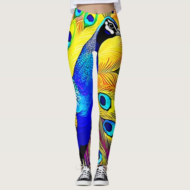 Leggings Peacock Feather Art (Anverso)