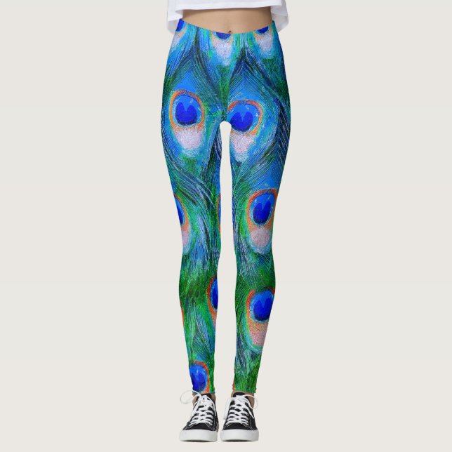 Leggings Peacock Feathers Art (Anverso)