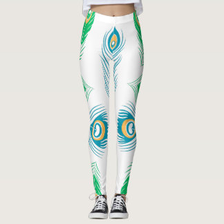 Leggings Peacock femenino con coloridas piernas