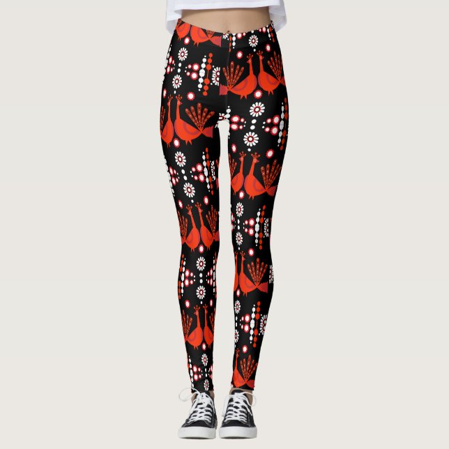 Leggings Peacock Peafowl Bird Folk (Anverso)