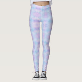 Leggings Pearly Psychedell Pastel Lavender Blue Pink