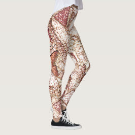 Leggings Pedra áspera em marrom claro cremoso