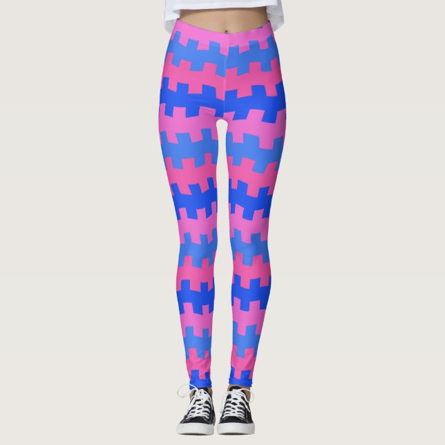 Leggings Pegadas de química azul y rosa (Anverso)