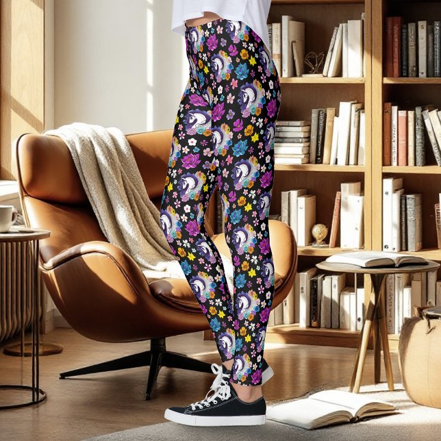 Leggings Pegasus Floral Negro (Subido por el creador)