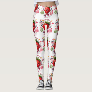 Leggings Pegatina de fitness de saltar la cuerda de fresa K