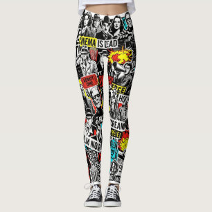 Leggings Pegatinas de Collage de Cine Clásico Retro - Fi Vi