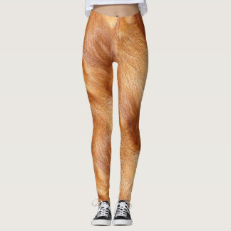 Leggings Pelage long animal sauvage fauve