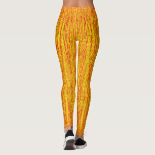 Leggings Pelo naranja y banda rosa