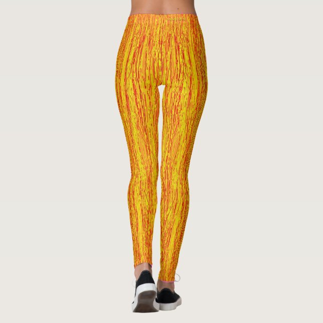 Leggings Pelo naranja y banda rosa (Reverso)