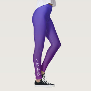 Leggings Pena azul y púrpura personalizada