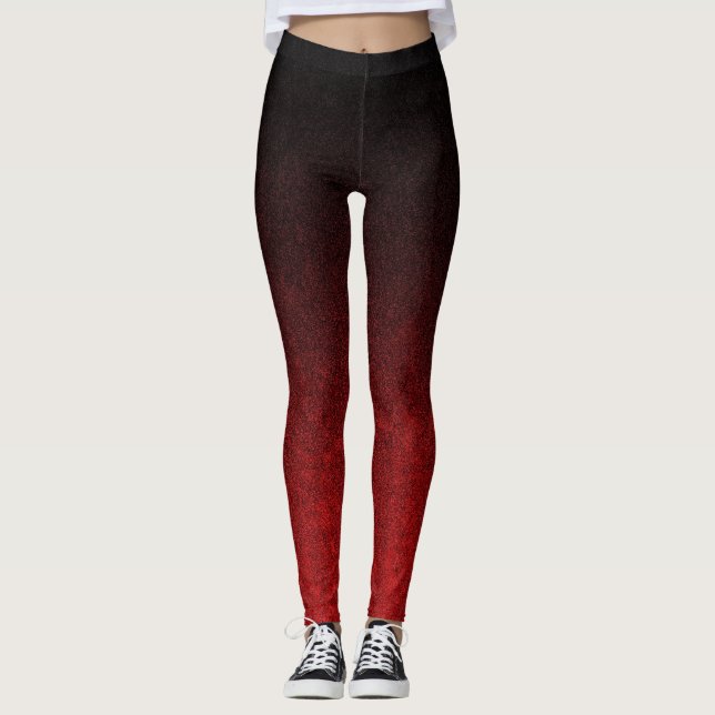 Leggings Pendiente roja y negra de Falln del purpurina (Anverso)