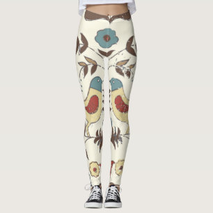 Leggings Pennsylvania Dutch Amish Hex Rótulo Bird Americana