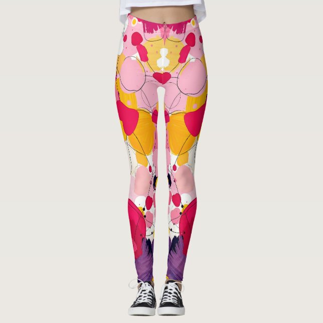 Leggings "Pensamientos de Amor Aleatorios" - Abstracto Colo (Anverso)
