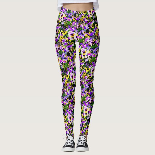 Leggings pensamientos multicolores (Anverso)