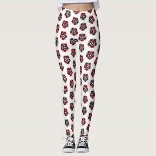 Leggings Pentagram con rosas rojas