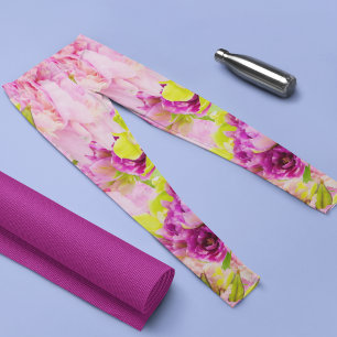 Leggings Peonías Tropicales Y Orquídeas