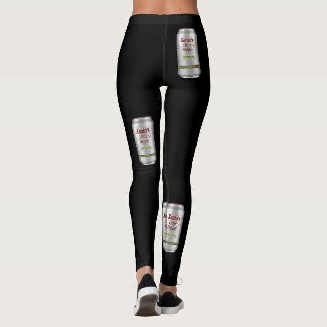Leggings Pequeña lata de cerveza del ayudante de Santa (Reverso)