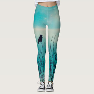 Leggings Pequeña Pájaro Y Un Cielo Azul Suave