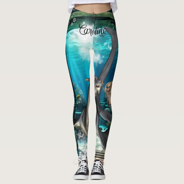 Leggings Pequeña sirena con seadragón. (Anverso)