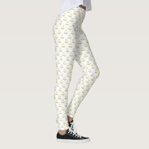 Leggings Pequeñas escalas de oro de justicia en blanco