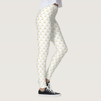 Leggings Pequeñas escalas de oro de justicia en blanco
