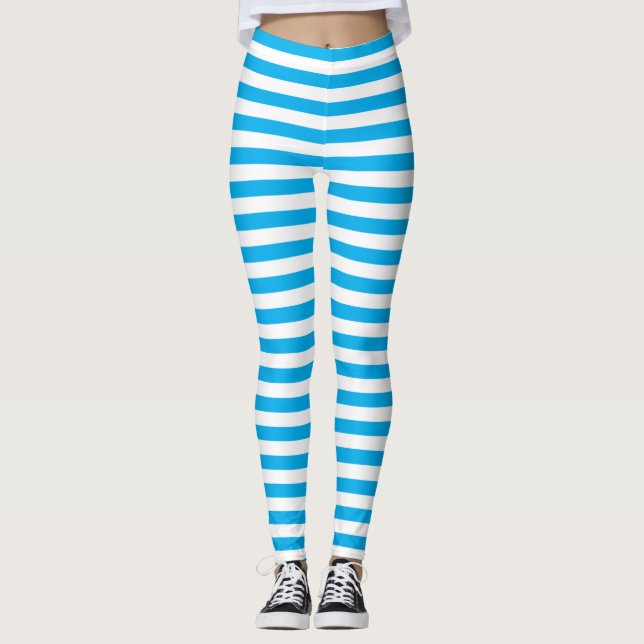 Leggings Pequeñas rayas azules verticales (Anverso)