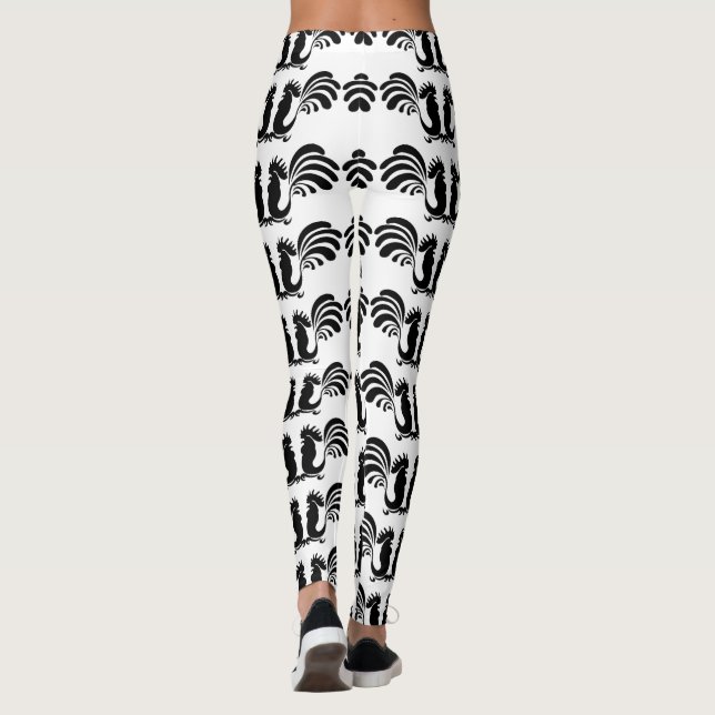 Leggings Pequeñas y divertidas galerías de gallos Año 2017  (Reverso)