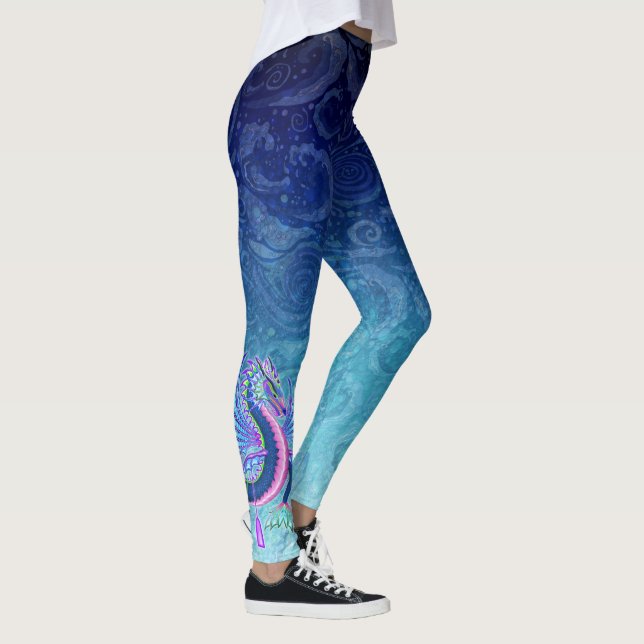 Leggings Pequeño dragón de agua rosa y azul (Derecha)